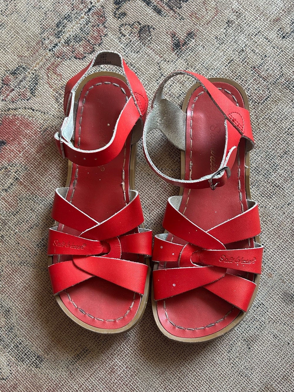 Red Salt Water Sandals Size 7